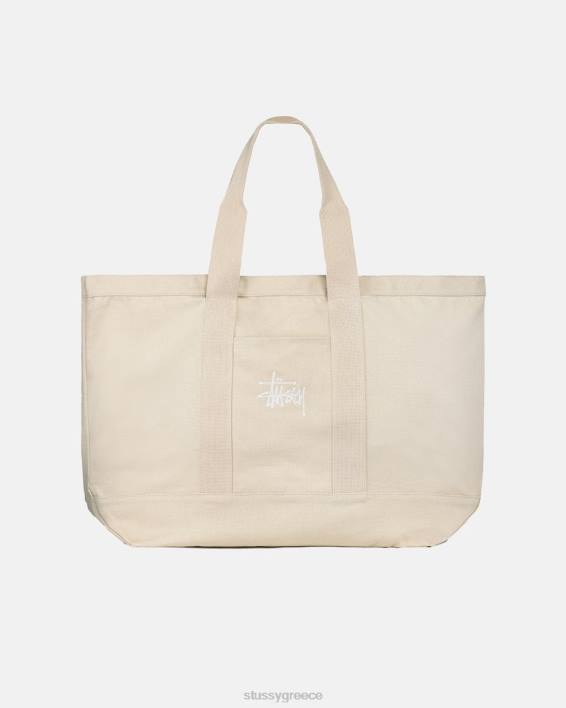 STUSSY πολύ μεγάλη τσάντα Canvas Tote φυσικός καμβά 100 βαμβάκι