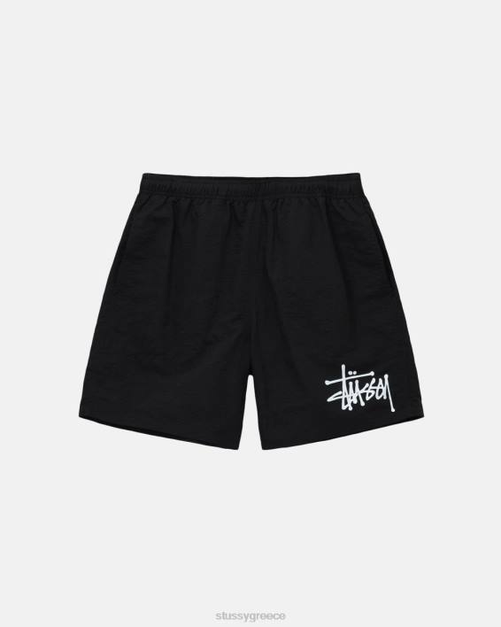 STUSSY μαύρο νάιλον σύντομο με πλέγμα και λογότυπο