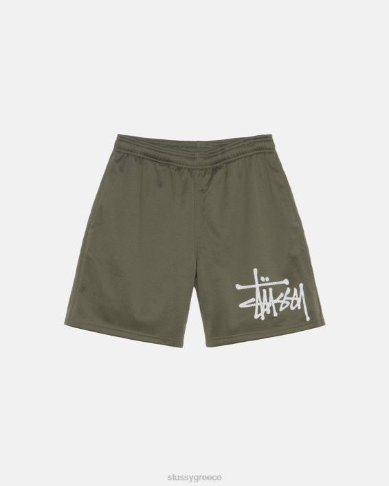 STUSSY Μεγάλο πλέγμα κοντό ελιά διπλής στρώσης με τσέπη