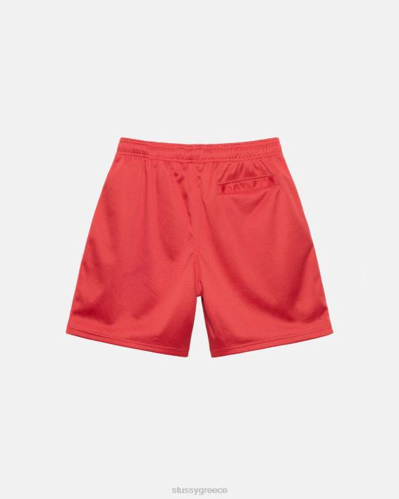 STUSSY κόκκινος Mesh Short με διπλή στρώση και τσέπη