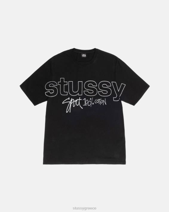 STUSSY μαύρο αθλητικό βαμμένο μπλουζάκι με μοναδικό σχέδιο