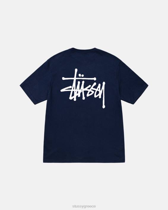 STUSSY ναυτικό μπλουζάκι κοντομάνικο με στρογγυλή λαιμόκοψη