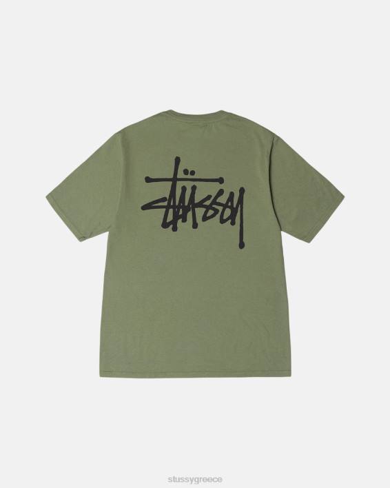 STUSSY αγκινάρα βαμμένο κοντομάνικο μπλουζάκι μοναδικό αποτέλεσμα