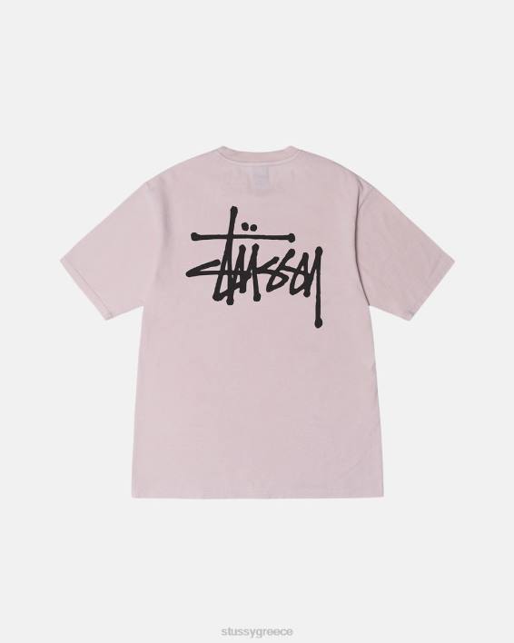 STUSSY κοκκινίζω βαμμένο κοντομάνικο μπλουζάκι μοναδικό σχέδιο