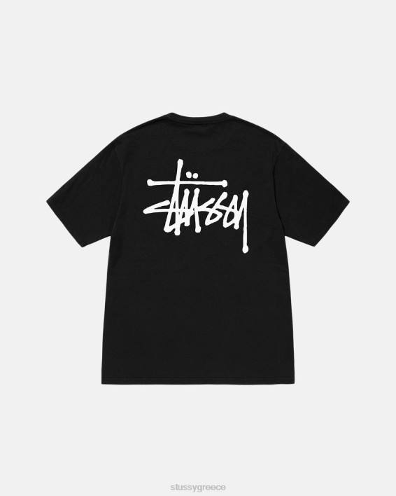 STUSSY μαύρο βαμμένο μπλουζάκι με μοναδικό αποτέλεσμα χρωστικής