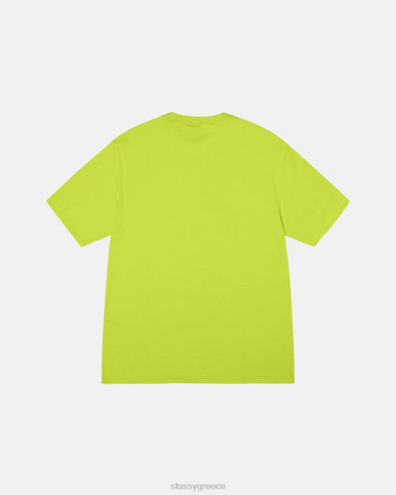 STUSSY κοντομάνικο μπλουζάκι crewneck χρώμα keylime