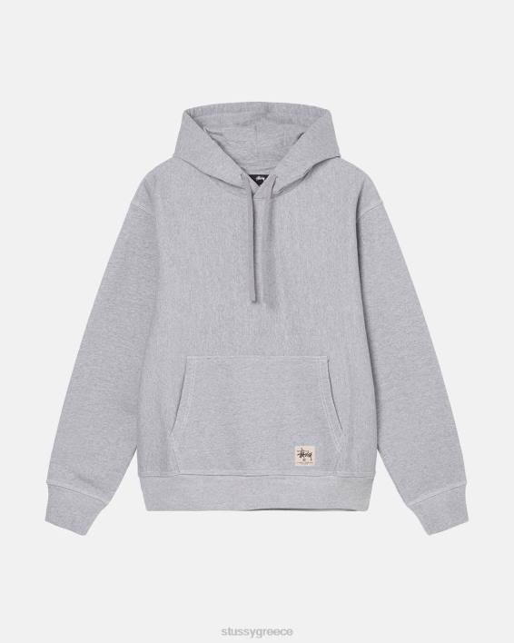 STUSSY γκρίζο φούτερ κουκούλα με ετικέτα Stitch 100% βαμβάκι