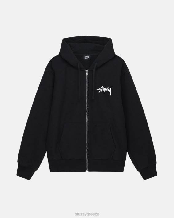 STUSSY μαύρος Sara Zip Φούτερ με Κουκούλα και Μακριά Μανίκια