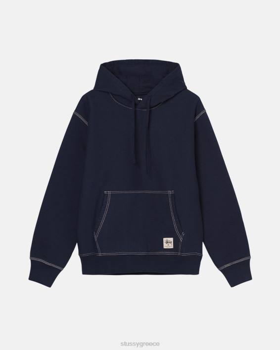 STUSSY ναυτικό φούτερ με κουκούλα 100% βαμβάκι Fleece