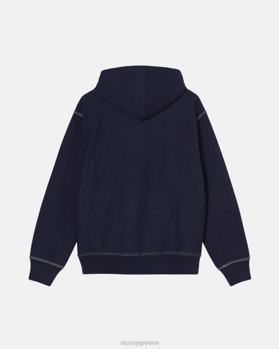 STUSSY ναυτικό φούτερ με κουκούλα 100% βαμβάκι Fleece