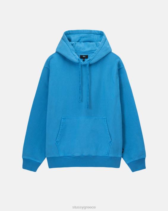 STUSSY μπλε βαμμένη fleece hoodie μοναδικό αποτέλεσμα 100% βαμβάκι