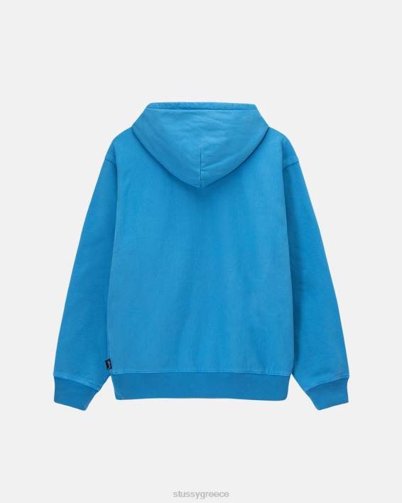 STUSSY μπλε βαμμένη fleece hoodie μοναδικό αποτέλεσμα 100% βαμβάκι