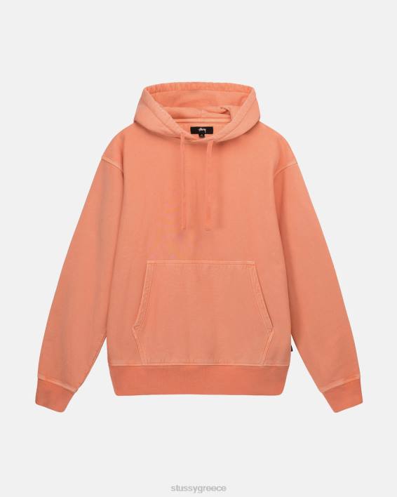 STUSSY κοράλλι βαμμένο fleece hoodie μοναδικό σχέδιο 100% βαμβάκι