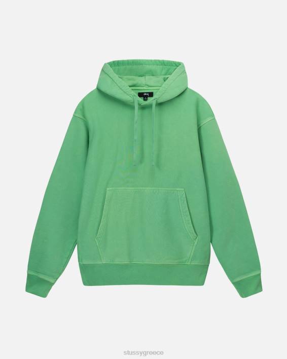 STUSSY πράσινος βαμμένος fleece hoodie μοναδικό αποτέλεσμα 100 βαμβάκι