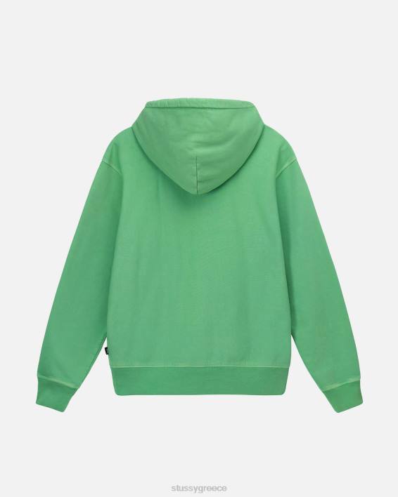 STUSSY πράσινος βαμμένος fleece hoodie μοναδικό αποτέλεσμα 100 βαμβάκι