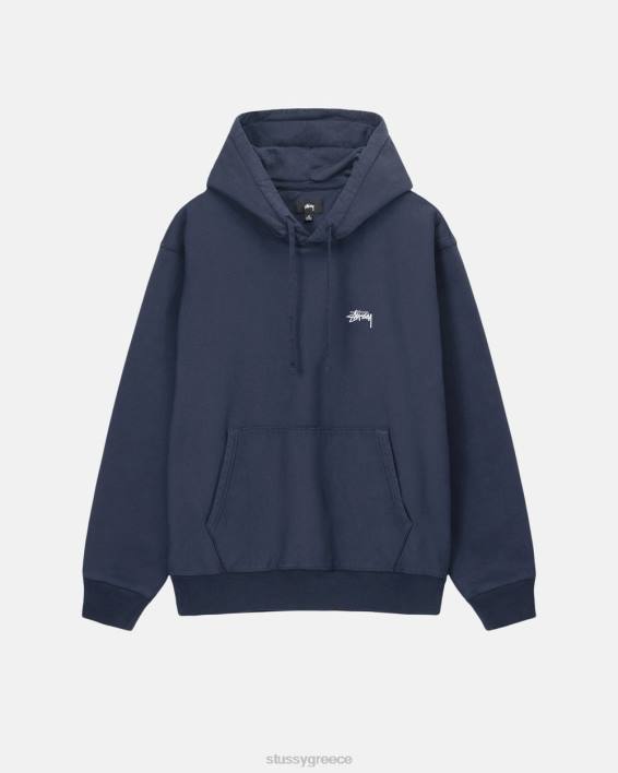 STUSSY ναυτικό hoodie με μοναδικό βαμμένο αποτέλεσμα και κουκούλα