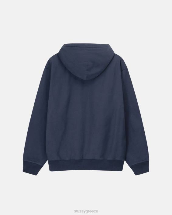 STUSSY ναυτικό hoodie με μοναδικό βαμμένο αποτέλεσμα και κουκούλα