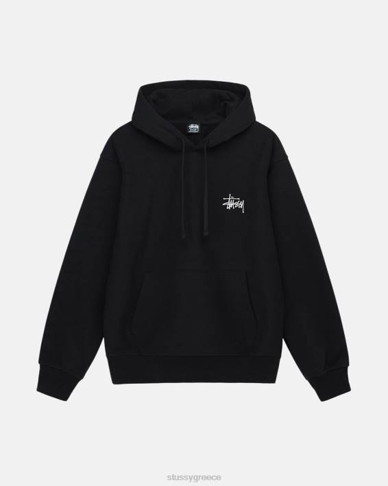 STUSSY μαύρος hoodie με μακριά μανίκια και κουκούλα