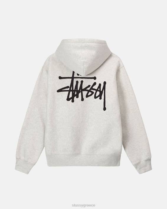 STUSSY τέφρα Χέδερ βασικό hoodie με κουκούλα και πολυεστέρα