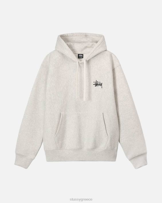 STUSSY τέφρα Χέδερ βασικό hoodie με κουκούλα και πολυεστέρα