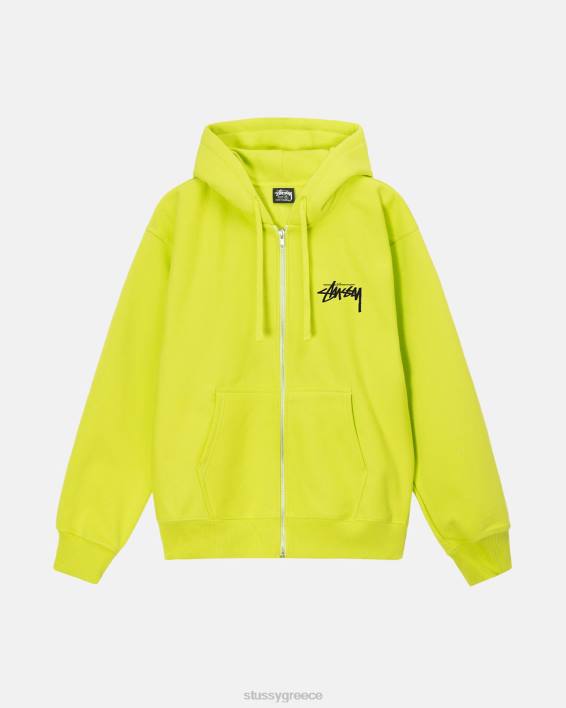 STUSSY φούτερ keylime με κουκούλα και μακριά μανίκια