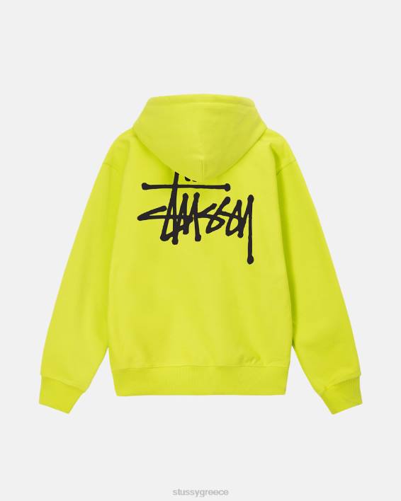 STUSSY keylime κουκούλα μακρυμάνικη με βαμβάκι και πολυεστέρα