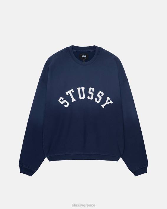 STUSSY υπερμεγέθη φλις crewneck με ξεθωριασμένο ήλιο