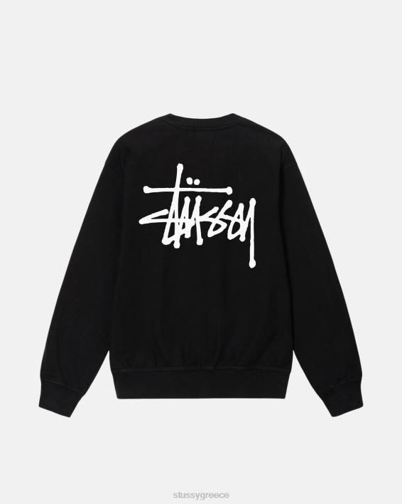 STUSSY μαύρος βαμμένος χρωστικός φούτερ crewneck μοναδικό αποτέλεσμα