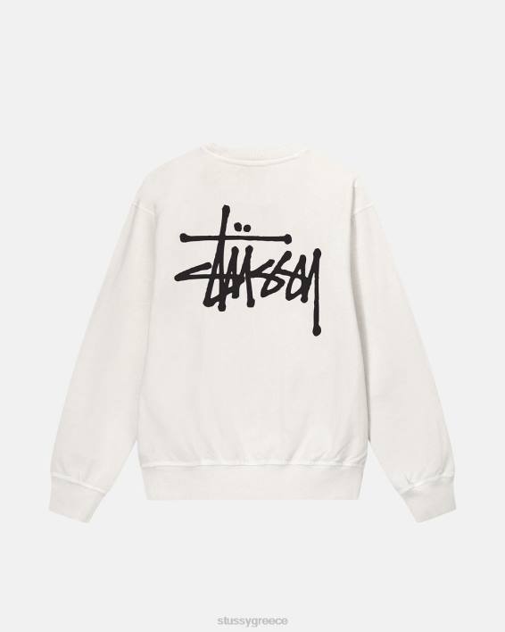 STUSSY φυσικός βαμμένος crewneck φούτερ με μοναδικό χρώμα