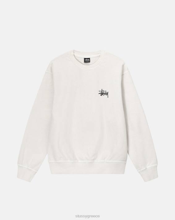 STUSSY φυσικός βαμμένος crewneck φούτερ με μοναδικό χρώμα