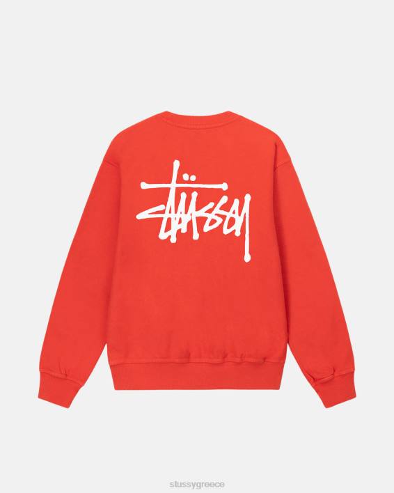 STUSSY βαμμένο φούτερ crewneck με μοναδική χρωστική ντομάτα