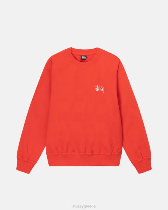 STUSSY βαμμένο φούτερ crewneck με μοναδική χρωστική ντομάτα