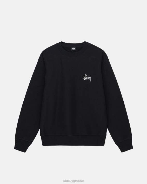 STUSSY μαύρος μακρυμάνικος μπλούζα crewneck για καθημερινή χρήση