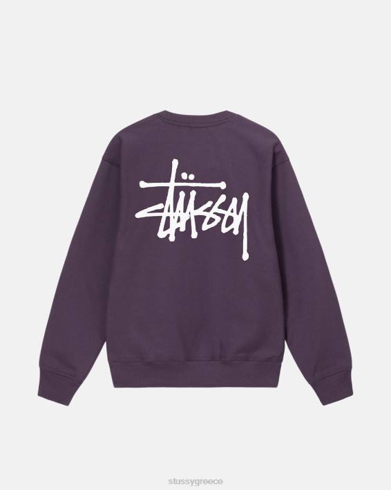 STUSSY σταφύλι μακρυμάνικη μπλούζα crewneck για άνεση