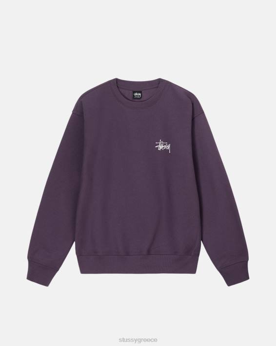 STUSSY σταφύλι μακρυμάνικη μπλούζα crewneck για άνεση