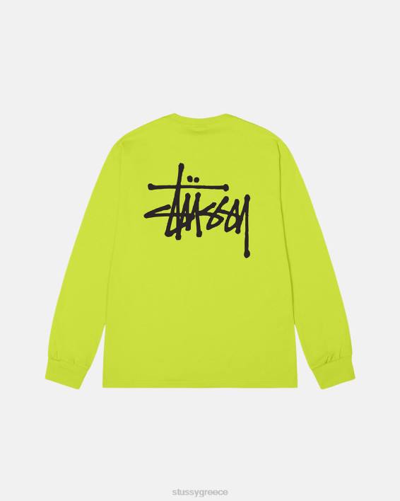 STUSSY keylime μακρυμάνικο μπλουζάκι με στρογγυλή λαιμόκοψη