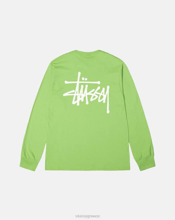 STUSSY τσάι μακρυμάνικο μπλουζάκι crewneck σε βασικό σχέδιο