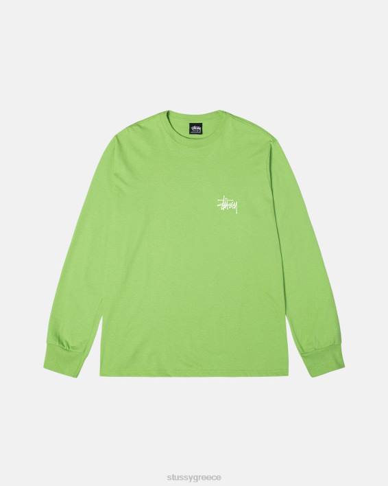 STUSSY τσάι μακρυμάνικο μπλουζάκι crewneck σε βασικό σχέδιο