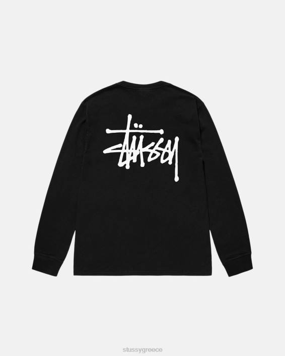 STUSSY μαύρο βαμμένο longsleeve crewneck t-shirt μοναδικό αποτέλεσμα