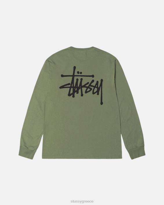 STUSSY αγκινάρα βαμμένο μακρυμάνικο crewneck μπλούζα μοναδικό αποτέλεσμα