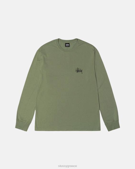 STUSSY αγκινάρα βαμμένο μακρυμάνικο crewneck μπλούζα μοναδικό αποτέλεσμα