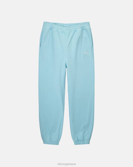 STUSSY μπλε βαμμένο fleece sweatpant με κεντημένο λογότυπο