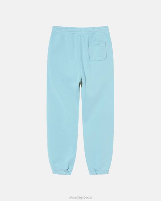 STUSSY μπλε βαμμένο fleece sweatpant με κεντημένο λογότυπο