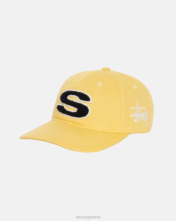 STUSSY μουστάρδα χαμηλό καπάκι επαγγελματικό με κέντημα