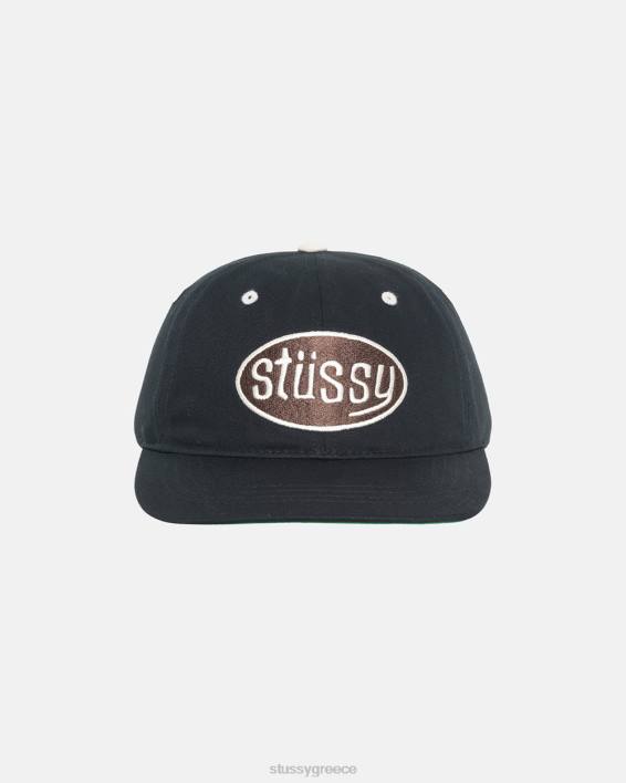 STUSSY μαύρος χαμηλού προφίλ twill snapback καπέλο 100% βαμβάκι