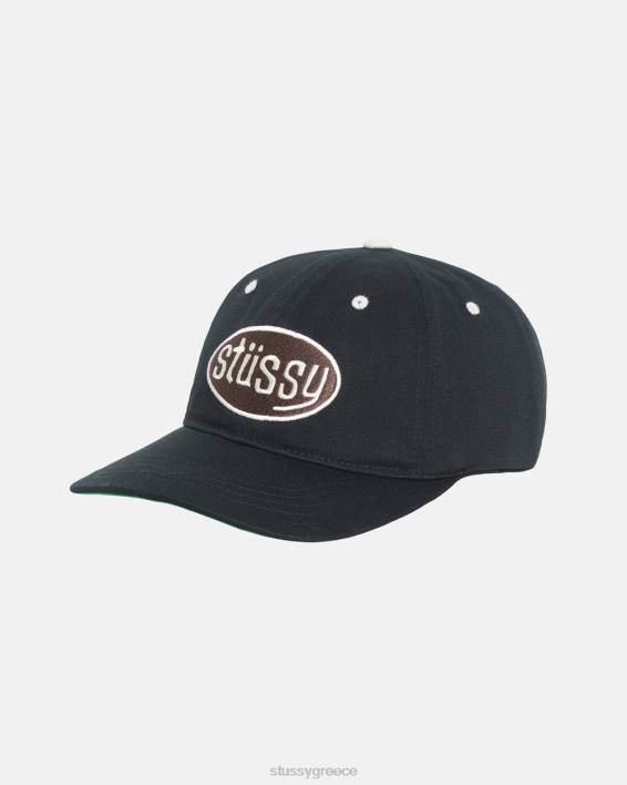 STUSSY μαύρος χαμηλού προφίλ twill snapback καπέλο 100% βαμβάκι