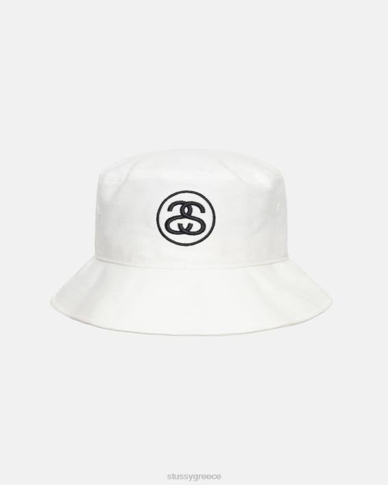 STUSSY λευκό Deep Fit Twill Bucket Hat 100% βαμβάκι