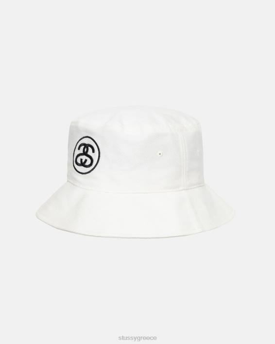 STUSSY λευκό Deep Fit Twill Bucket Hat 100% βαμβάκι