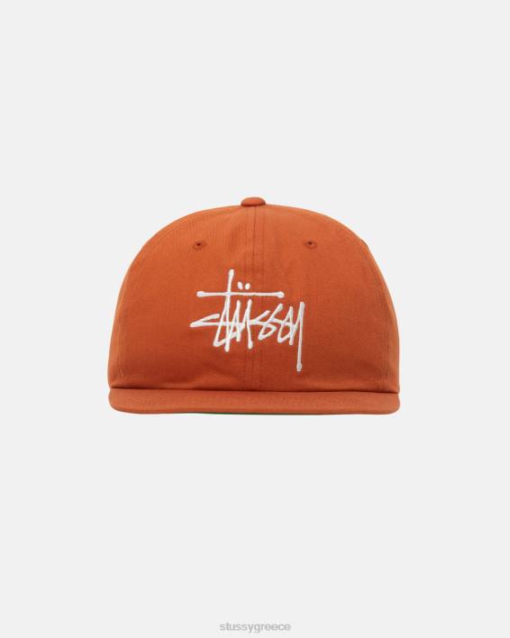 STUSSY σκούρο πορτοκαλί καπάκι strapback από βαμβάκι για όλους